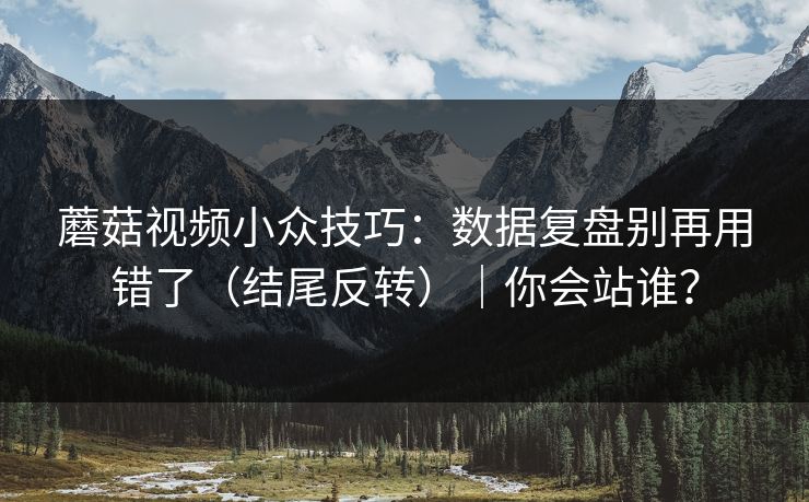 蘑菇视频小众技巧:数据复盘别再用错了(结尾反转)|你会站谁?